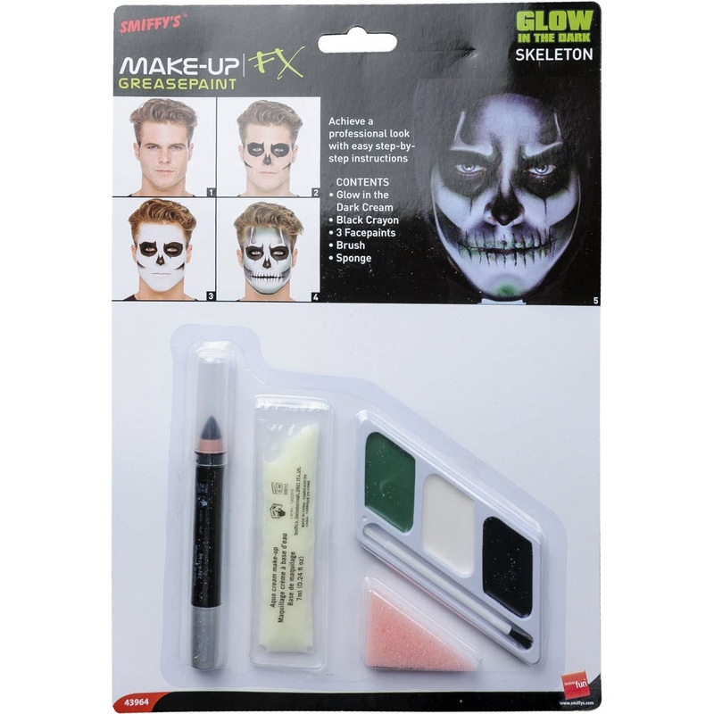 Glow In The Dark Skeleton Greasepaint Makeup Kit