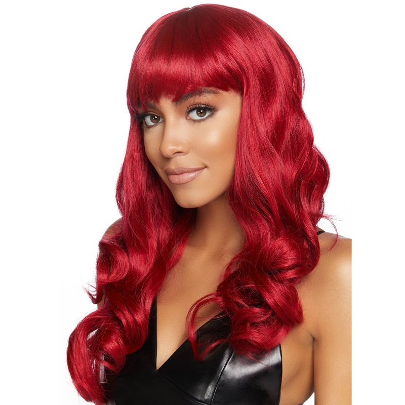 Long Deluxe Womens Wavy Red Costume Wig