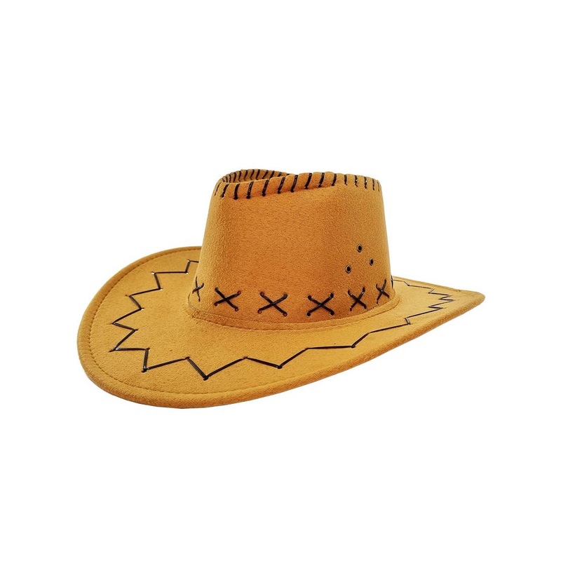 Medium Tan Faux Suede Cowboy Costume Hat