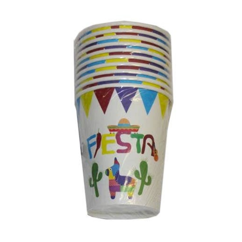 Mexican Themed White Party Cups - 10 Pack