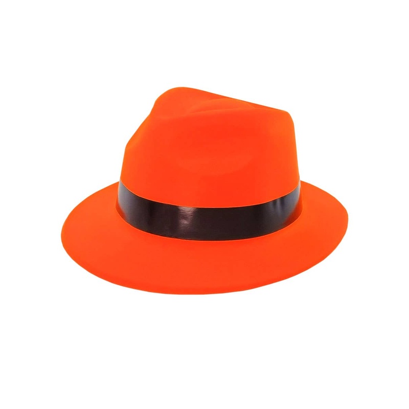 Neon Orange Lightweight Fedora Costume Hat