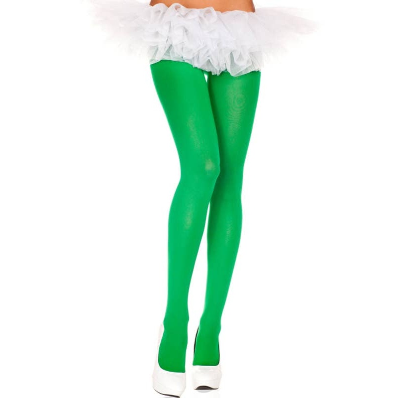 Opaque Green Womens Pantyhose Costume Accessory