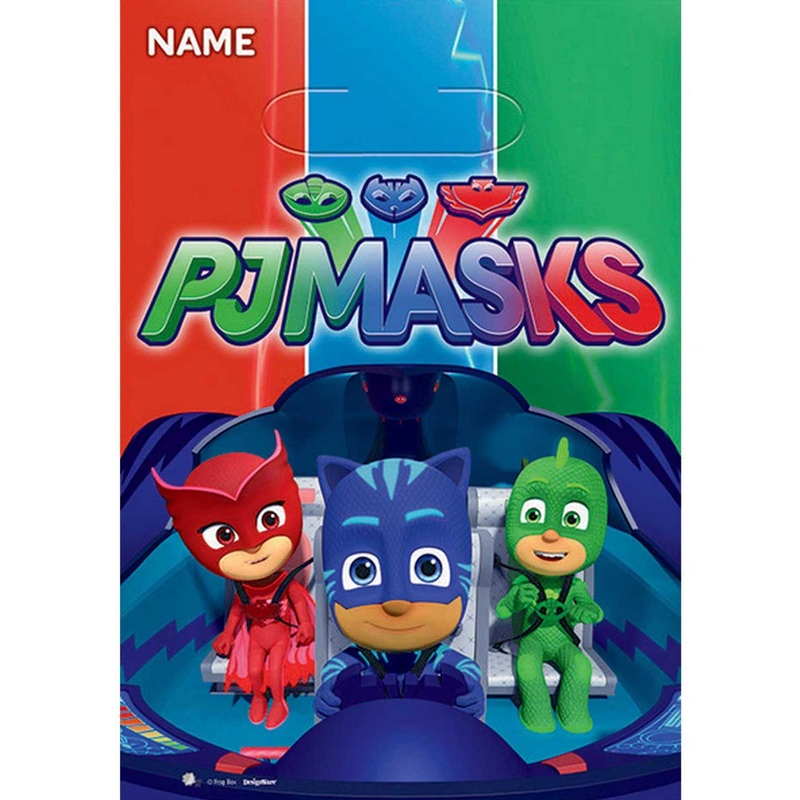 PJ Masks 8 Pack Plastic Loot Bags