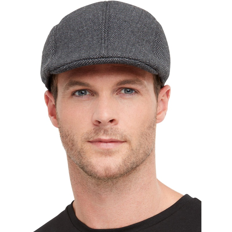 Shelby Gangster Mens Grey 1920s Flat Cap Hat