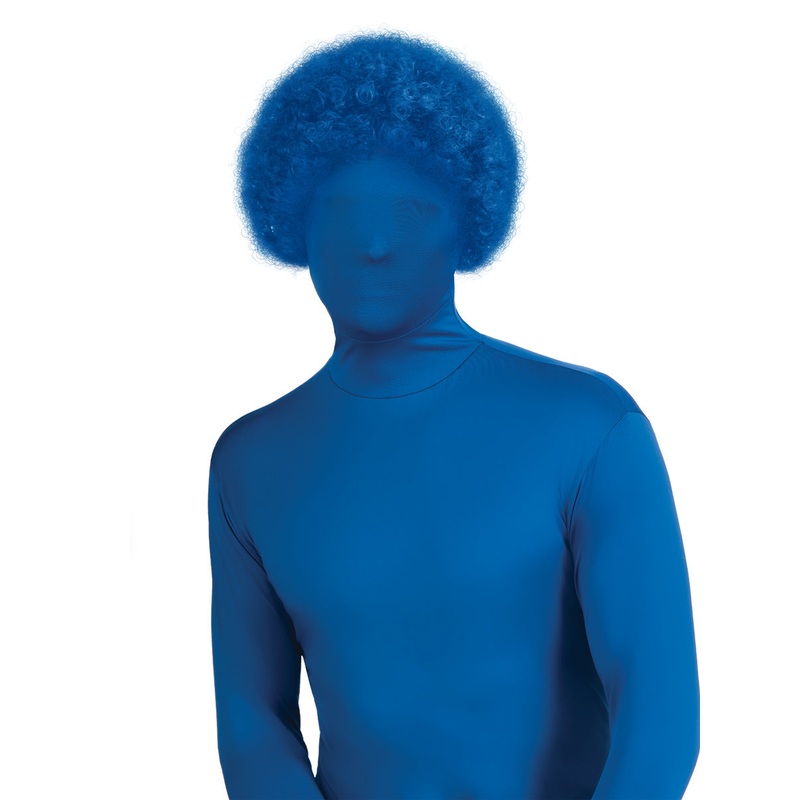 Short Blue Kids Afro Costume Wig