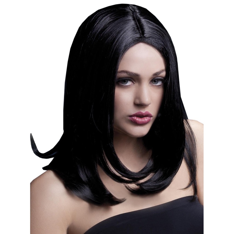 Sophia Black Shoulder Length Womens Fashion Wig