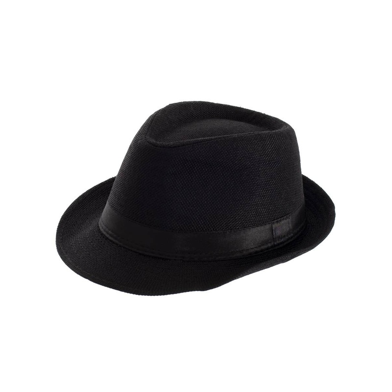 Woven Black 1920s Mens Fedora Hat