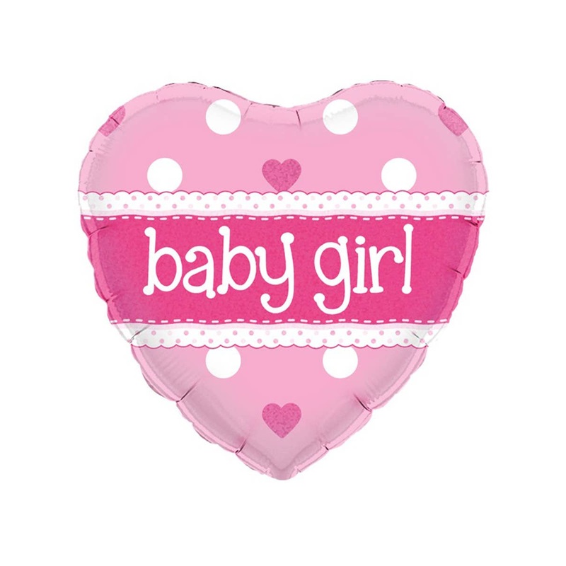 Baby Girl Pink Heart 45cm Foil Balloon