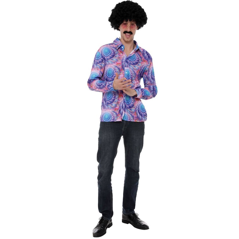 Boho Mens 70s Purple Disco Costume Shirt