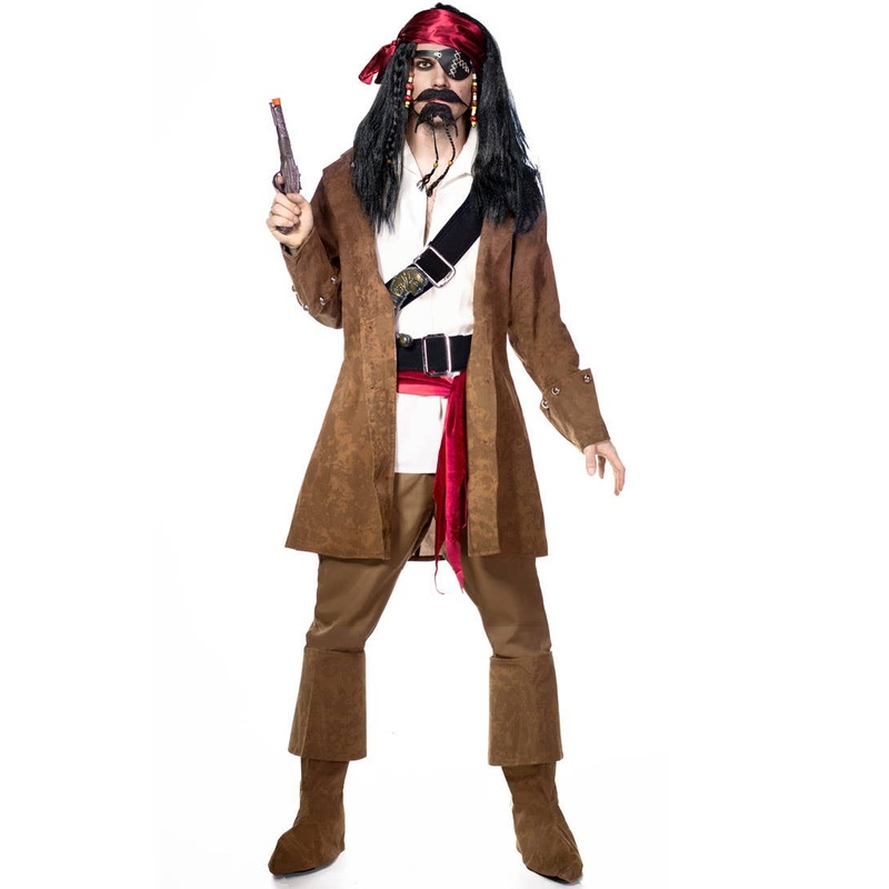 Captain Jack Mens Pirate Captain Dress Up Costume