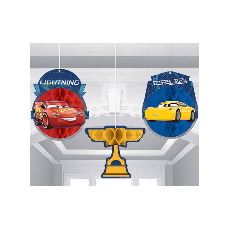 Cars 3 Pack Hanging Party Decorations