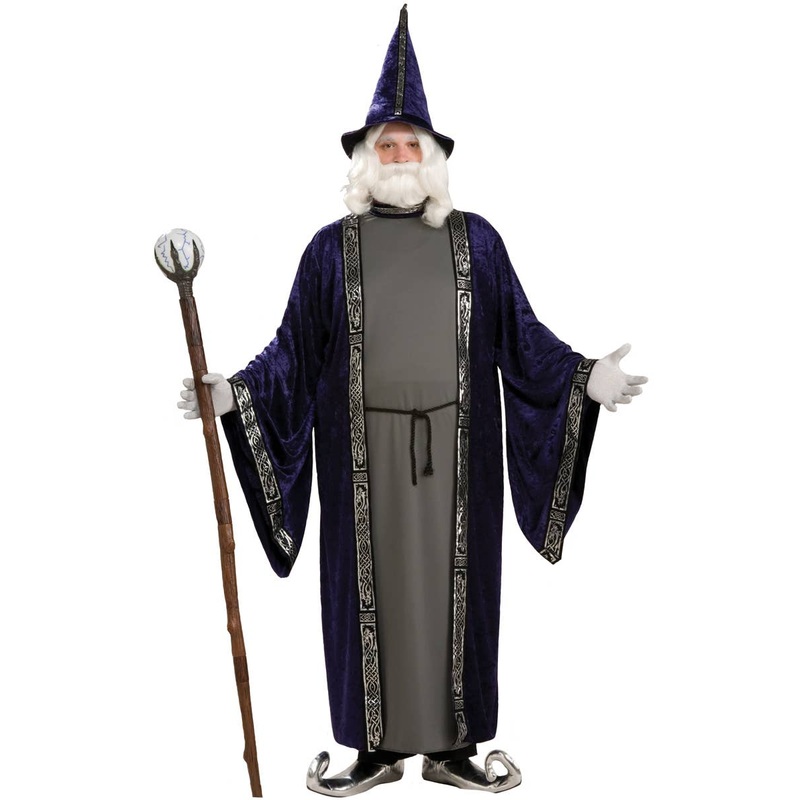 Deep Purple Mens Plus Size Merlin Wizard Costume