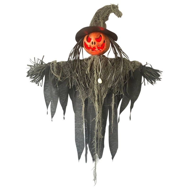 Light Up 3 Foot Hanging Pumpkin Scarecrow Halloween Decoration