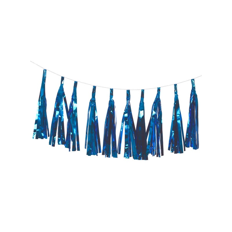 Metallic Caribbean Blue 9 Pack Of 35cm Decorative Tassels