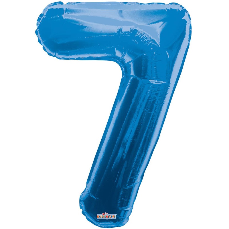 Metallic Royal Blue 87cm Number 7 Foil Balloon