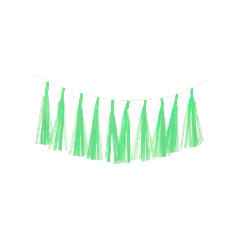 Mint Green 9 Pack 35cm Decorative Paper Tassels