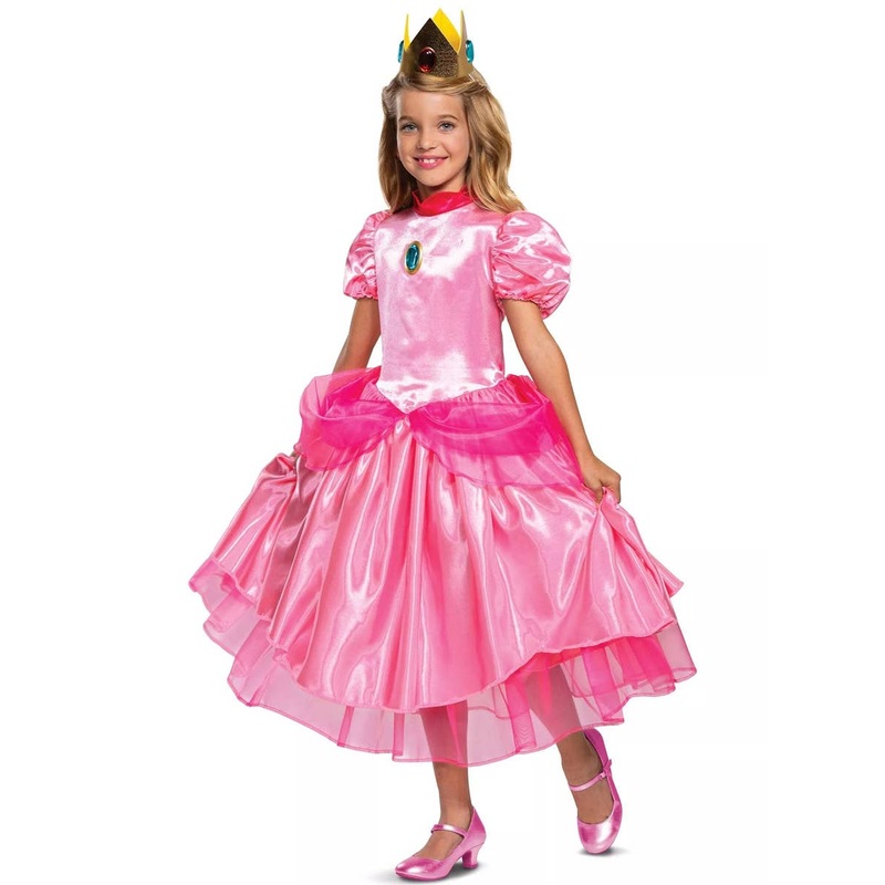 Princess Peach Deluxe Girls Super Mario Costume