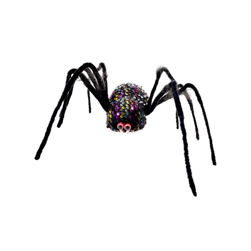 Rainbow Sequinned Cute Fake Spider Halloween Decoration