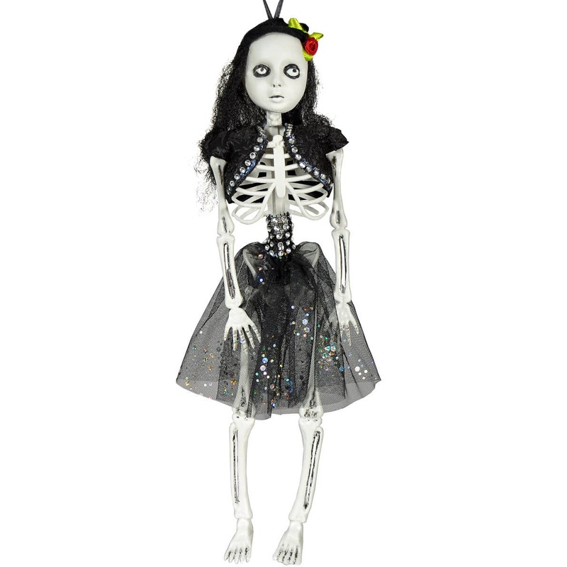 Sparkly 43cm Doll Skeleton Halloween Decoration