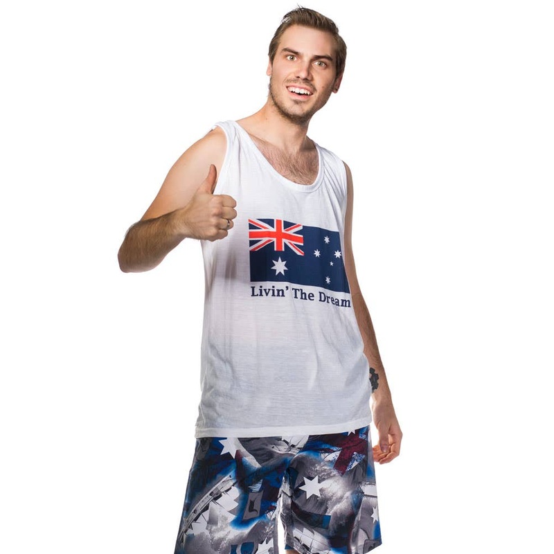 Aussie Flag Mens Australia Day Tank Top