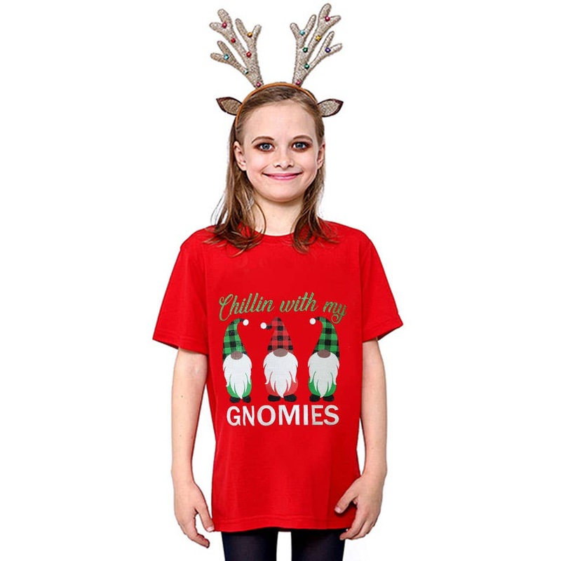Chillin With My Gnomies Kids Funny Christmas Shirt
