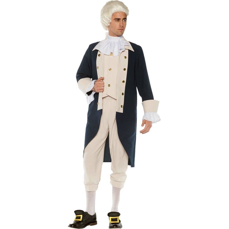 Colonial Mens Founding Father Fancy Dress Costume
