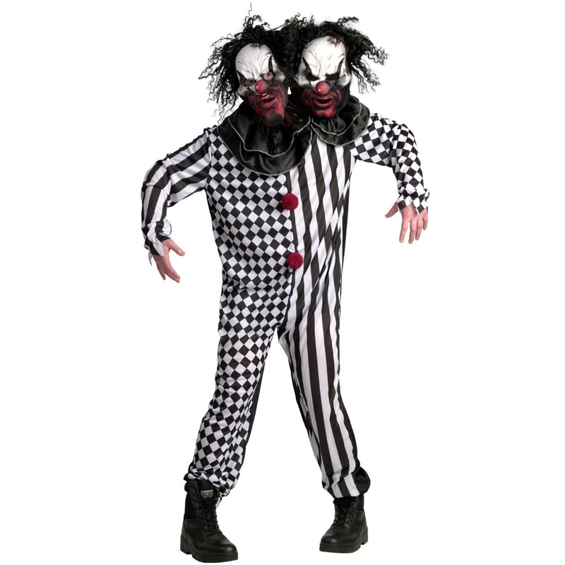 Double Headed Mens Evil Clown Halloween Costume
