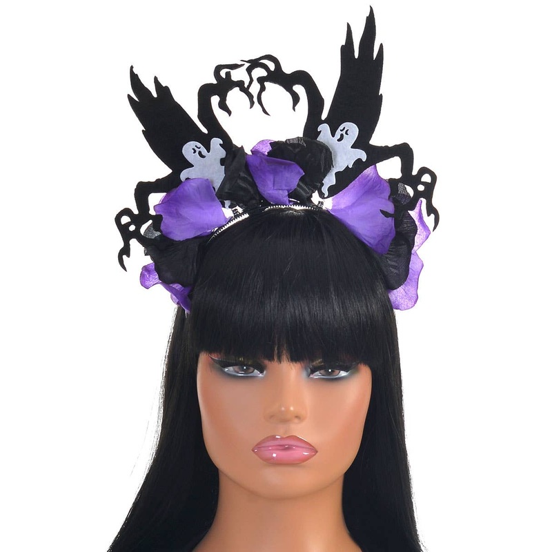 Haunted Purple and Black Halloween Costume Headband