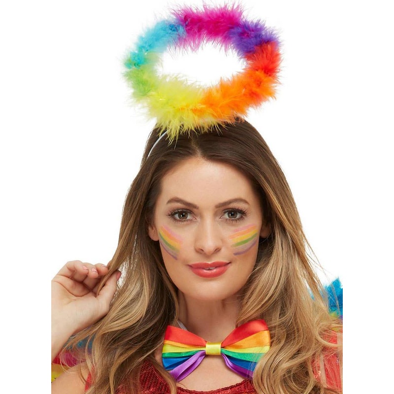 Mardi Gras Rainbow Angel Halo Costume Headband