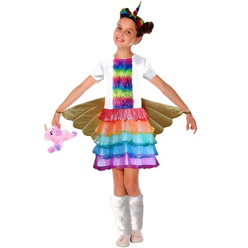 Mythical Rainbow Tulle Unicorn Girls Costume