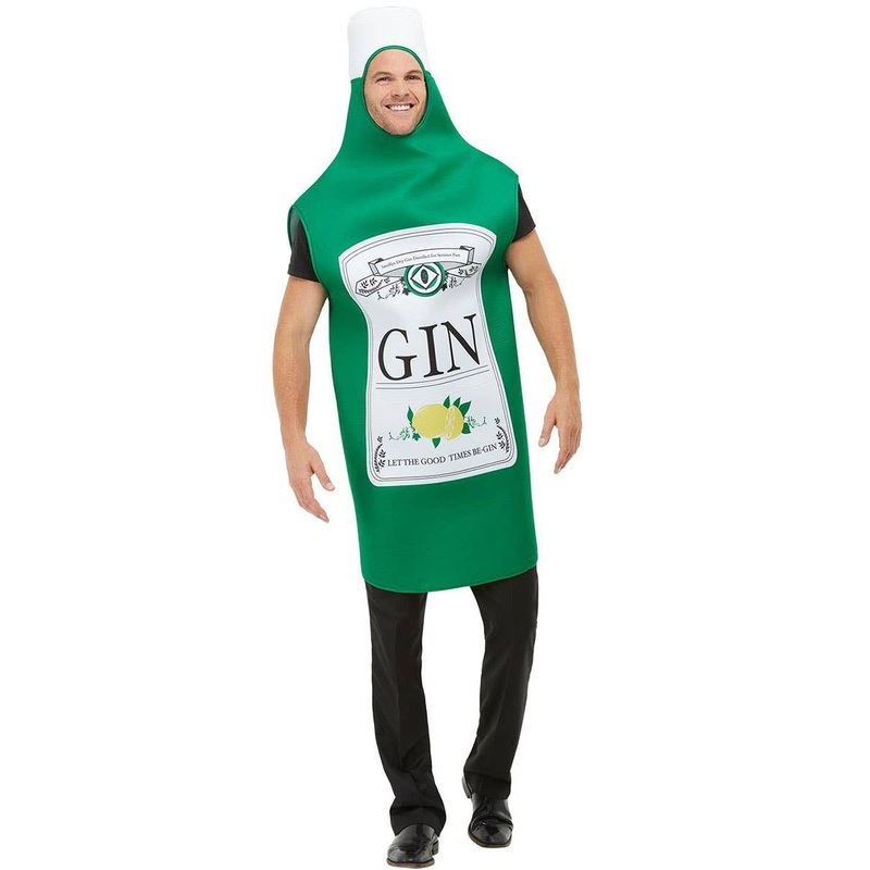 Novelty Green Gin Bottle Mens Costume