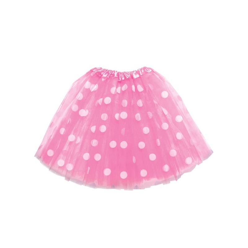 Polka Dot Pink and White Mesh Womens Tutu