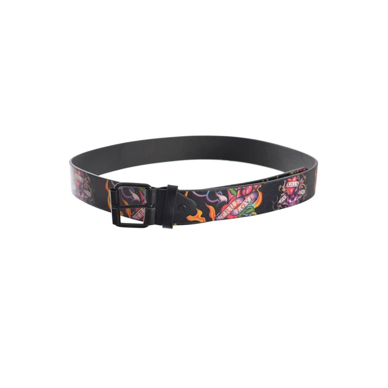 Punk Rocker Tattoo Print Belt Costume Accessory
