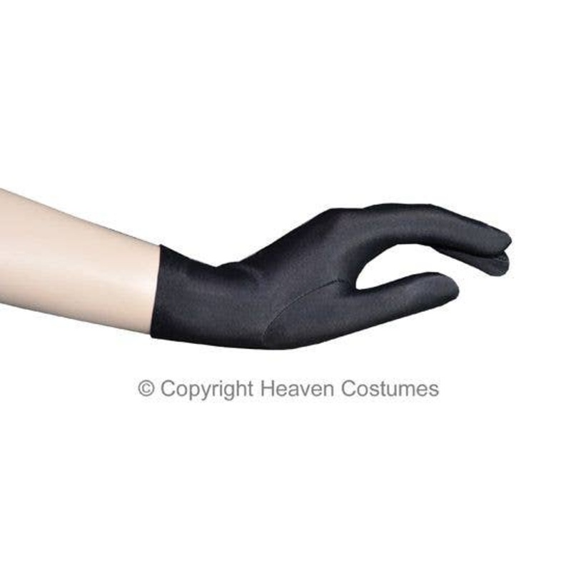 Standard Adults Short Black Costume Gloves