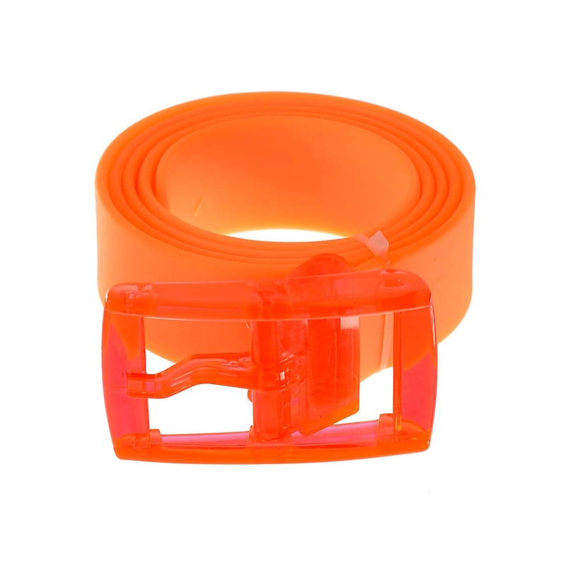 80s Translucent Neon Orange Costume Belt
