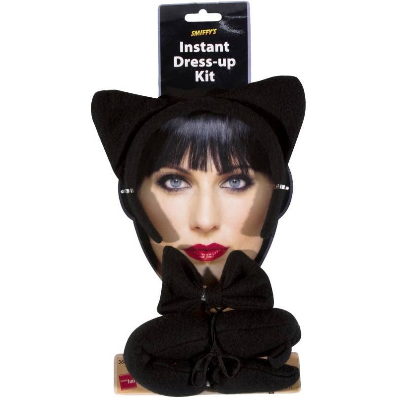 Black Cat Ears And Tail Accessory Kit