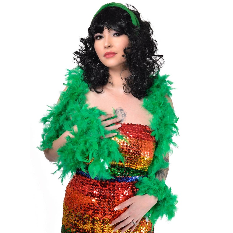 Bright Green Fluffy 220cm Feather Boa Costume Accessory