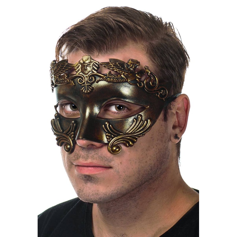 Caesar Antique Gold Mens Masquerade Mask