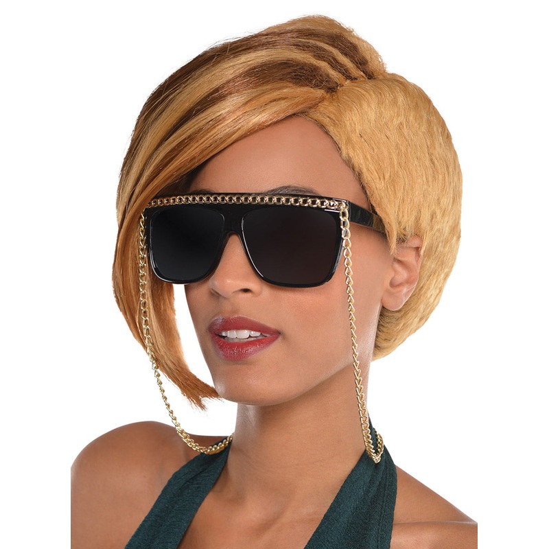 Classic 90s Hip Hop Gold Chain Sunglasses