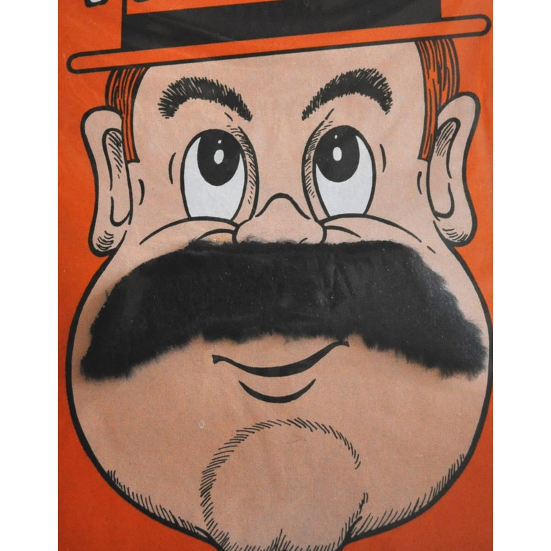 Cowboy Stick On Black Costume Moustache