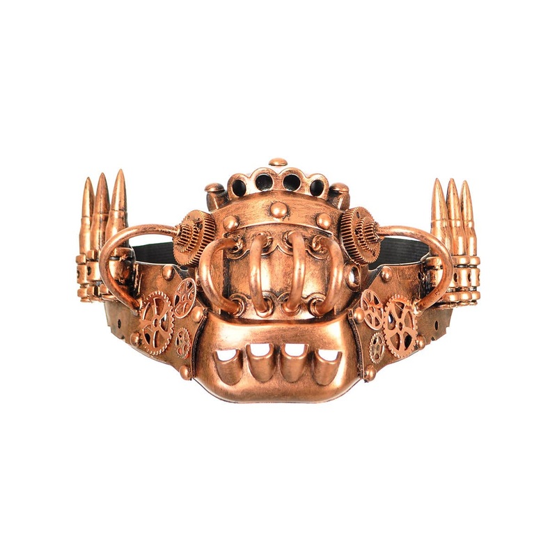 Deluxe Bronze Steampunk Half Face Costume Mask