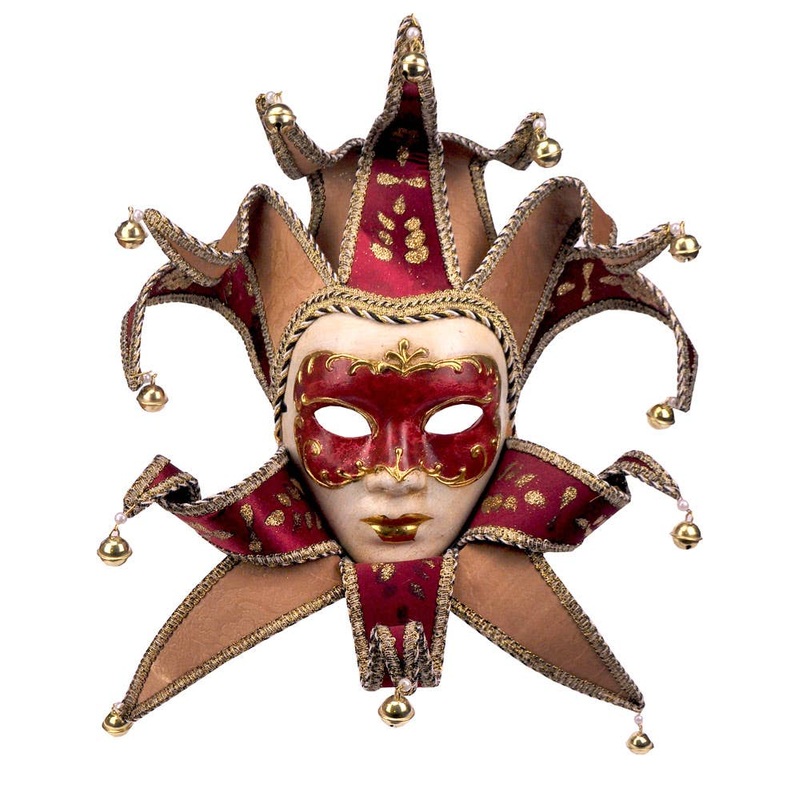 Deluxe Full Face Venetian Red Medusa Masquerade Mask