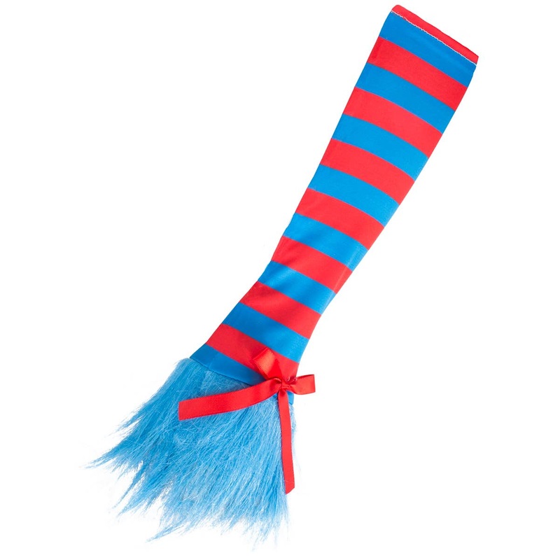 Dr Seuss Inspired Blue and Red Striped Costume Gloves