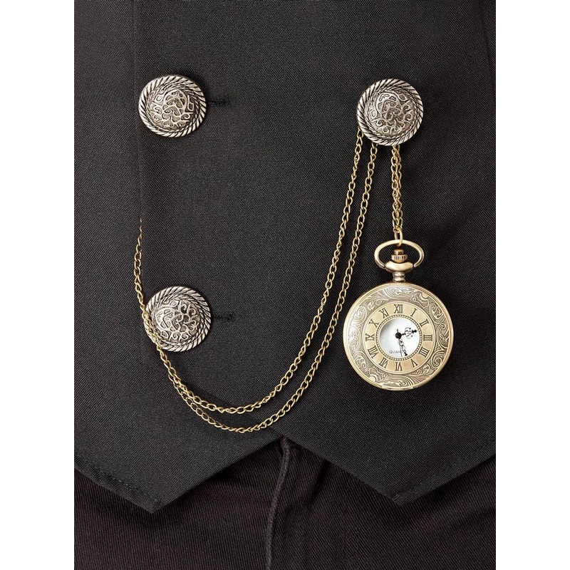 Elegant Gold 20s Fob Pocket Watch with Window