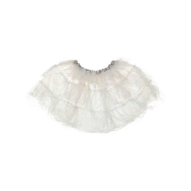 Fairy Princess Girls Deluxe White Tutu with Glitter