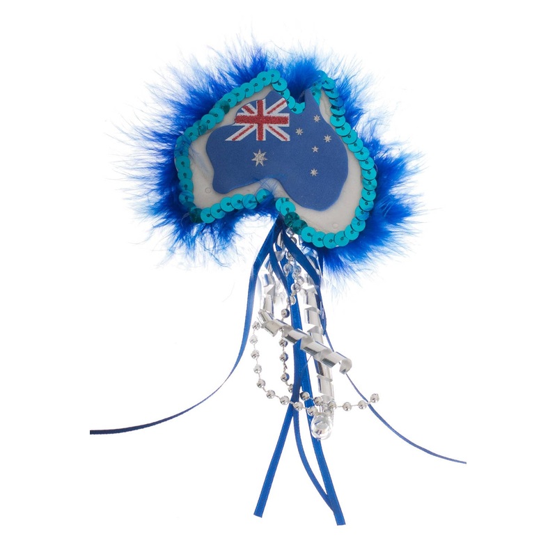 Fluffy Blue Australia Day Novelty Badge Accessory