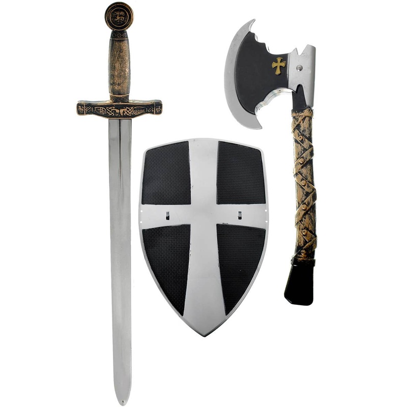 Medieval Knight Crusader Costume Weapon Accessory Set