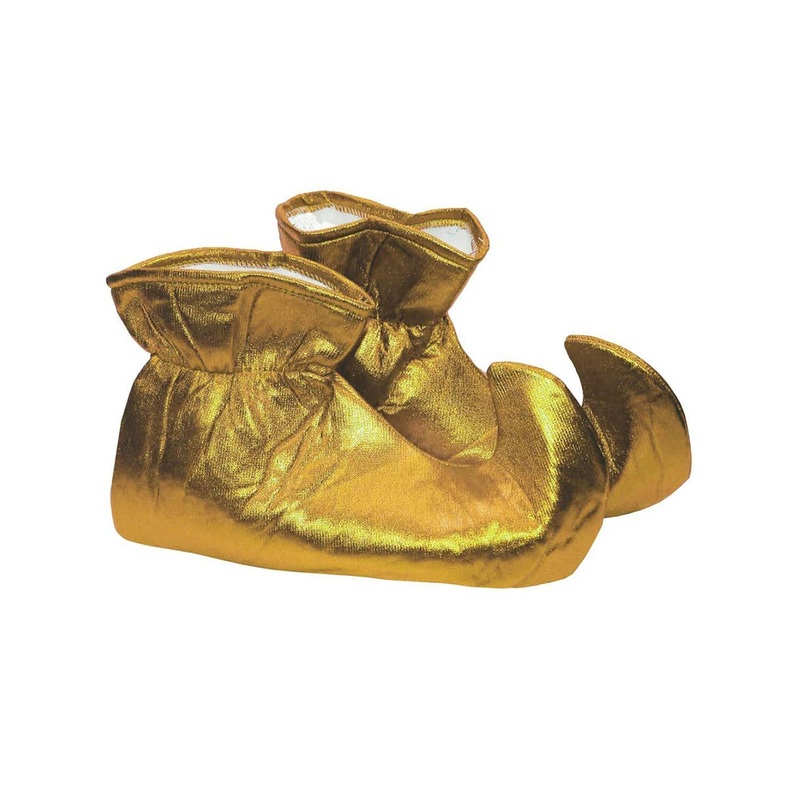 Metallic Gold Christmas Elf Adults Costume Shoes