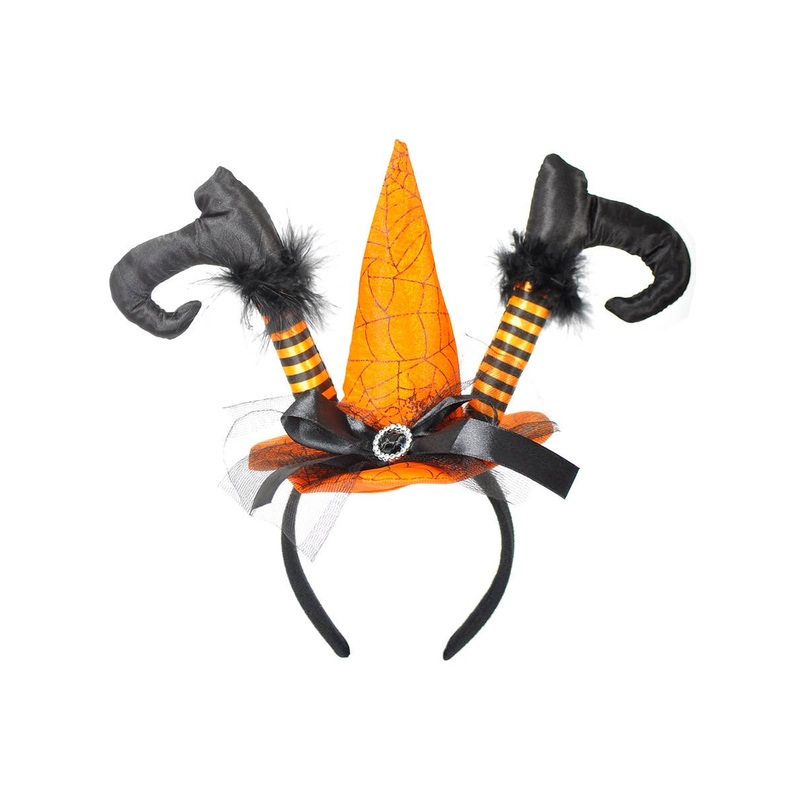Mini Orange Witch Hat with Feet Halloween Headband