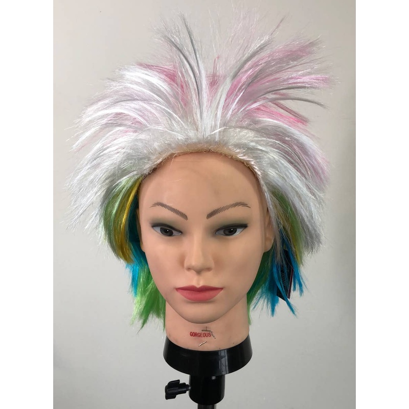 Multi Colour 80s Attitude Womens Costume Wig